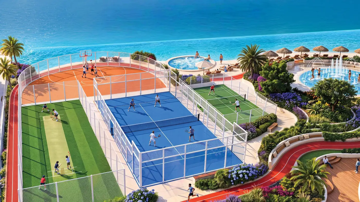 Sports hub with padel and tennis courts