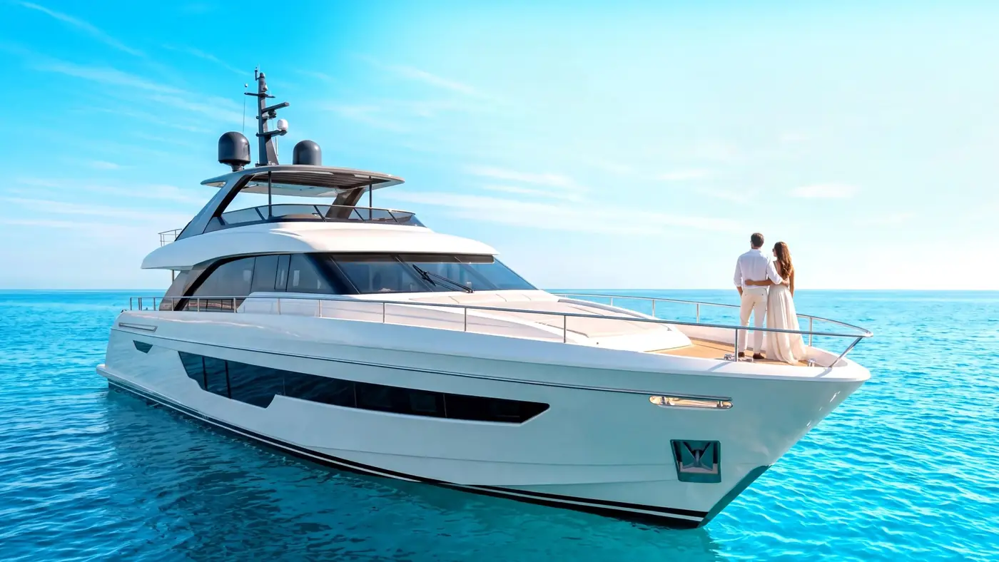 The residents' yacht at sea